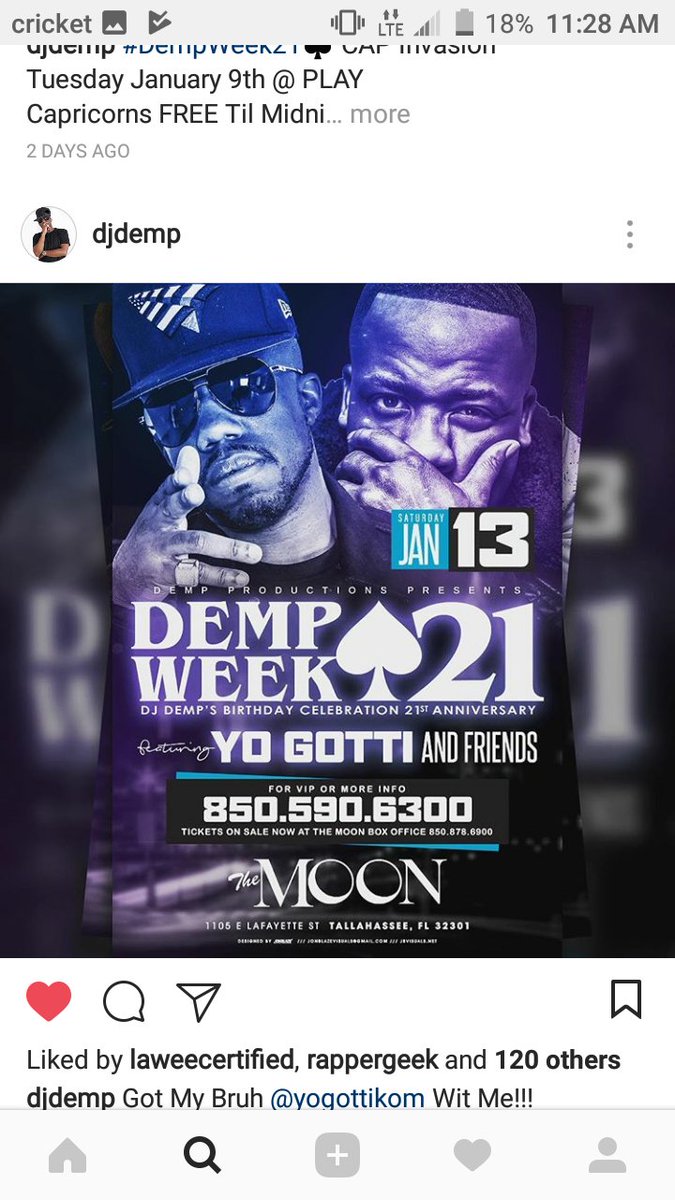 zaplyfe352's tweet photo. @DJDEMP 👈👈👈👈👈 u should already know what it is but if u don't... FOLLOW HIM BIIIHH.. Dis only about to be the mawfawkin shit #tallahassee Florida #florida #bestdj #djdemp #fun #sexyfemales #drinks #bestnightofyourlife #dempweek21♠️ #zaplyfe🔌🔌🔌⚡⚡⚡⚡🌞 https://t.co/1pOkkieF8B