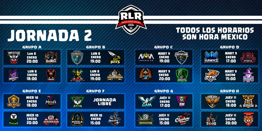 RhinoLeague's tweet photo. Fechas Jornada 2 https://t.co/Pd112y0rPJ