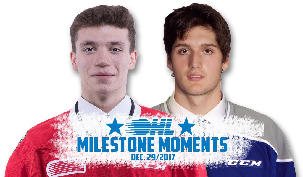 OHLHockey's tweet photo. Milestone Moments: 1st career #OHL goals scored Friday by @billyc0068 and @RObonsawin.

WATCH: https://t.co/oPcqcXmZlR https://t.co/iCGSUrhwzX