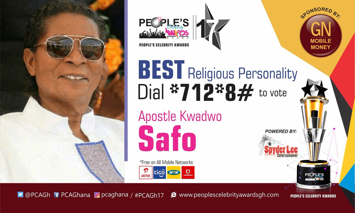 PCAGh's tweet photo. Favorite Religious Personality Goes To Apostle Kwadwo Safo
#PCA2017 https://t.co/b3mIO9oMsn
