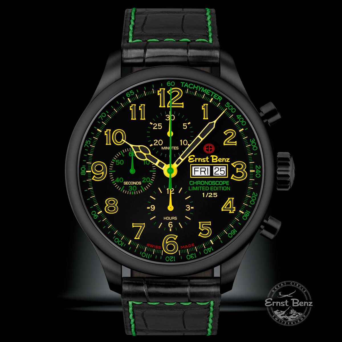 ErnstBenz's tweet photo. Ernst Benz X @DiRealShaggy Heritage of Jamaica 47mm ChronoScope 
Bid on #1/25 on @charitybuzz  All proceeds benefit: The Shaggy Make a Difference Foundation and the Bustamante Children’s Hospital in Kingston, Jamaica.  
https://t.co/k40vdGD9HP https://t.co/NJDrK7tNyc