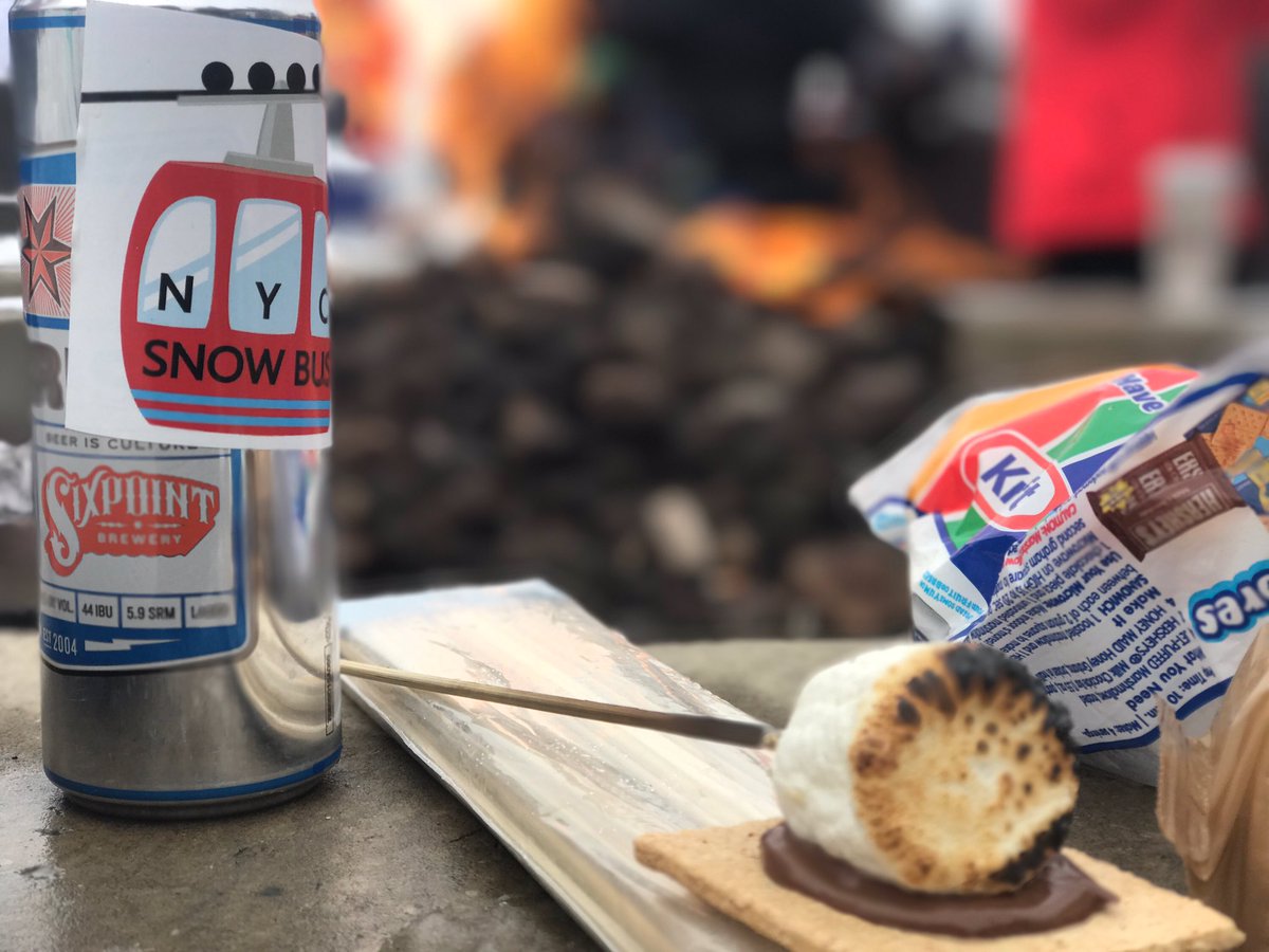 NYCSnowBus's tweet photo. Making #smores at the #slopes today. Come join us next time by the #campfire . And you can't have a smore without a #sixpoint @sixpoint 
.⠀
.⠀
#nycsnowbus #snowbus #ski #skiNYC #snowboard #adventures #outdoors #winter #getoutdoors #skiing #snowboarding #nycskibus #beer https://t.co/eJ7IejpVjz