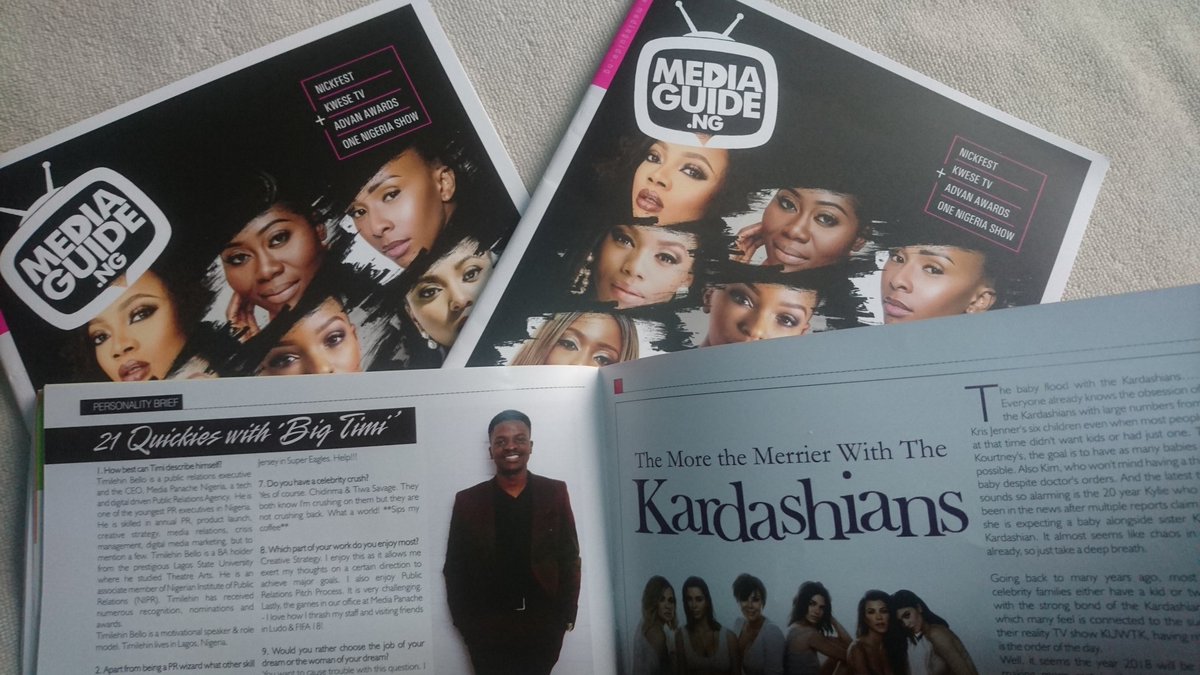 MediaGuide_NG's tweet photo. Pick a copy of the latest edition of #MediaGuideMagazine to read "21 Quickies With Big Timi" @MrBigtimi https://t.co/7SwEWXdW1e
