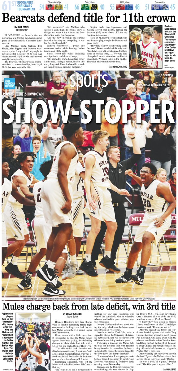 pbshofBrian's tweet photo. A look at the Sunday @darsports page with Poplar Bluff and Dexter winning tournament titles. 

@APSE_sportmedia https://t.co/RwFq9faNd7
