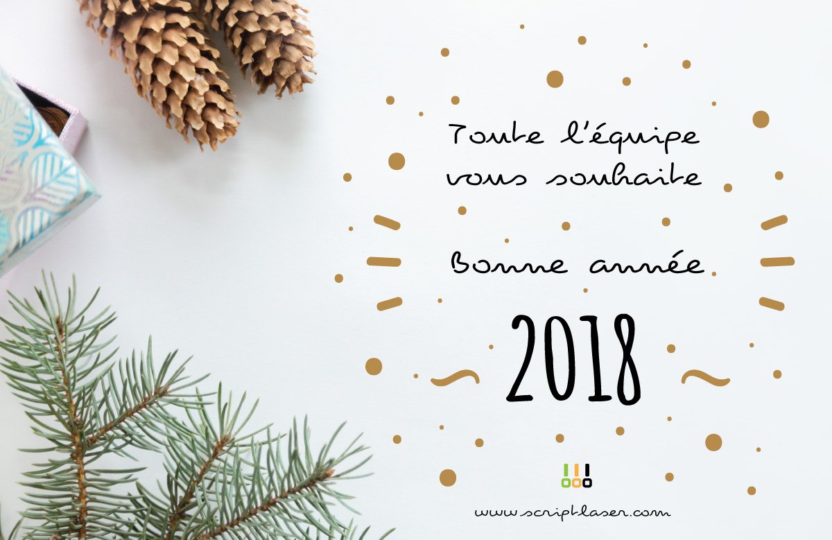 ScriptLaser's tweet image. L&apos;équipe #ScriptLaser vous souhaite une très bonne fin d&apos;année 2017 &amp;amp; un bon démarrage en 2018 🎈 #NouvelAn2018 🎈 🎉🍾 #Reveillon2018  👉🏻 scriptlaser.com #Print #Imprimeur