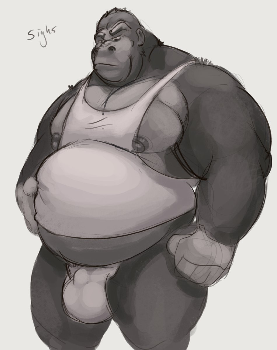 More than just Holiday gains, I'm afraid. #gorilla #furry #fat #muscle...