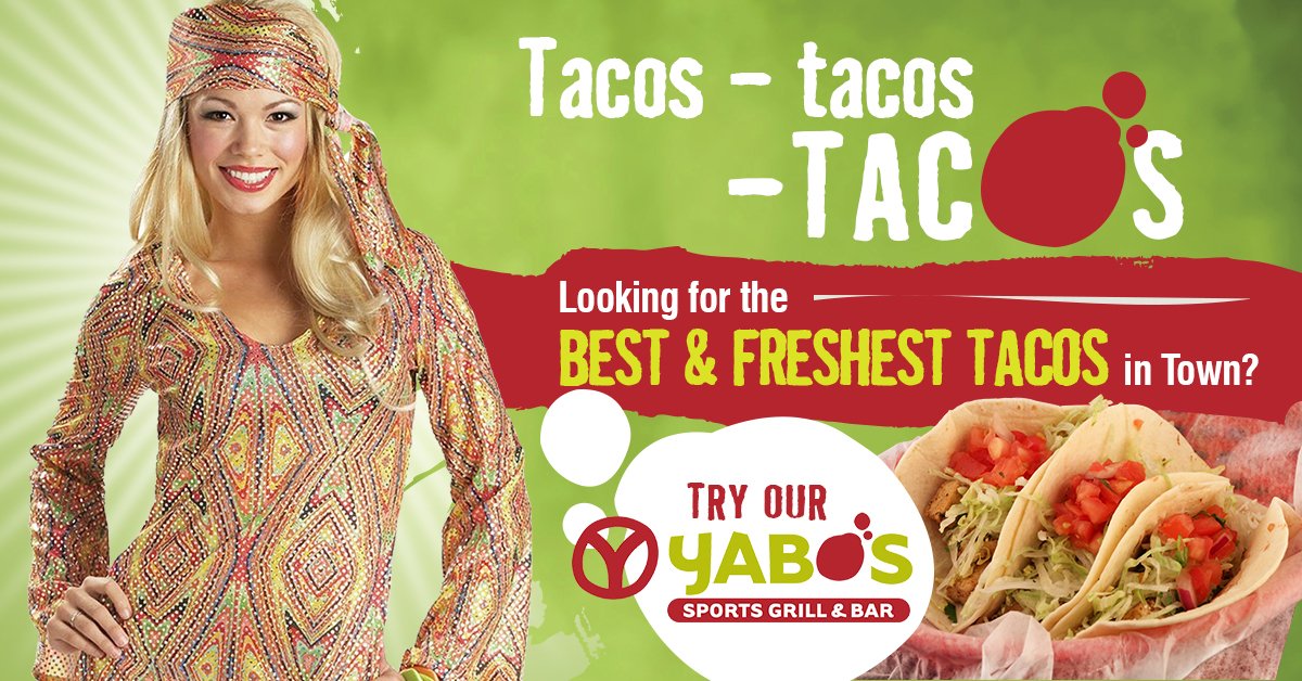 Y'know what all the cool kids want these days?
#tacos Tacos TACOS! And we got 'em! Try them with our great Yabos #Sauces and a #CraftBeer today!
Visit yabostacos.com