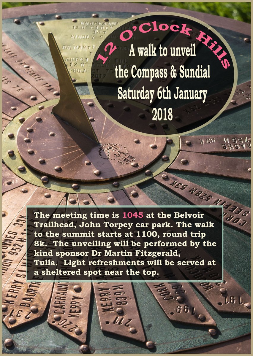 Invitation to our Sundial/ Compass unveiling + 8k walk on Sat next Jan 6th at 11am