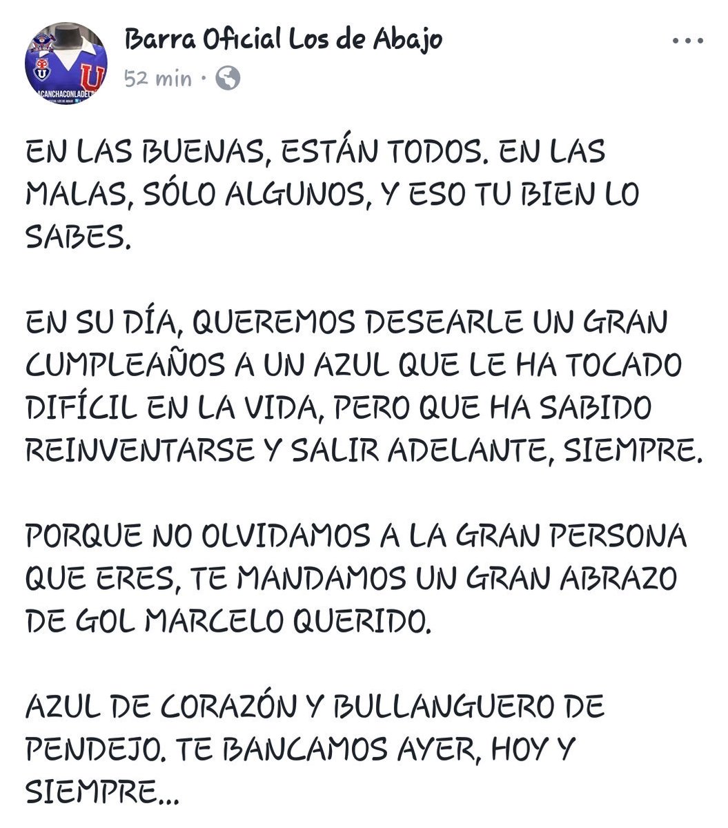 U_LOSDEABAJO's tweet photo. FELIZ CUMPLEAÑOS @CHELODIAZ_21 

BARRA LOS DE ABAJO https://t.co/TQ6E8tHAMG