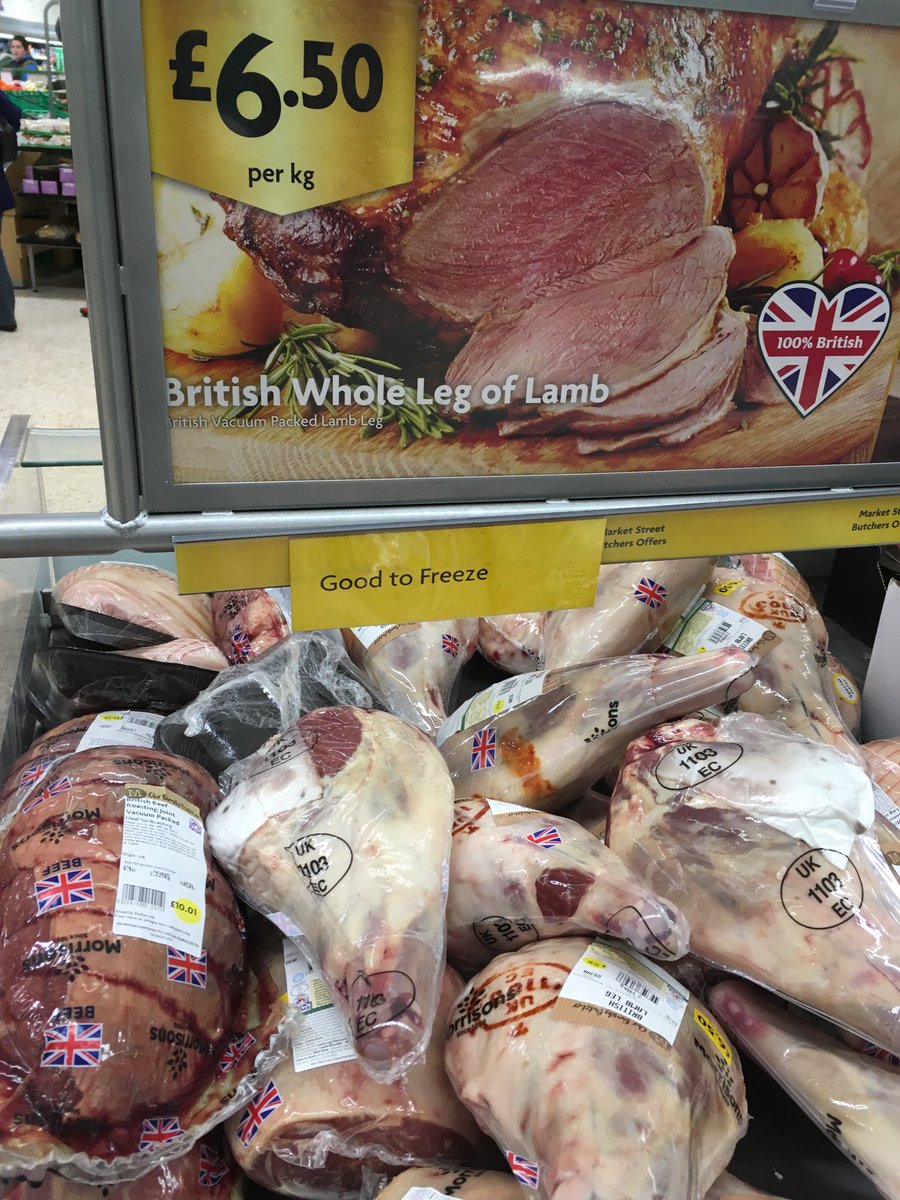 Well done <a href="/Morrisons/">Morrisons</a> lovely display of British lamb and beef inside the door to welcome me this morning.  thanks for the support #proudtoproduce <a href="/NFUtweets/">National Farmers' Union</a>