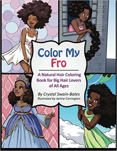BooksByDavina's tweet photo. For an afternoon full of fun & ‘fros, #RileyRecommends Color My Fro by @CSwainBates. This colouring book features beautiful ballerinas, perfect princesses & sassy superheroes, all donning their curly tresses. A superb colouring book that celebrates the joys of afro hair. https://t.co/2R9F2sBugd