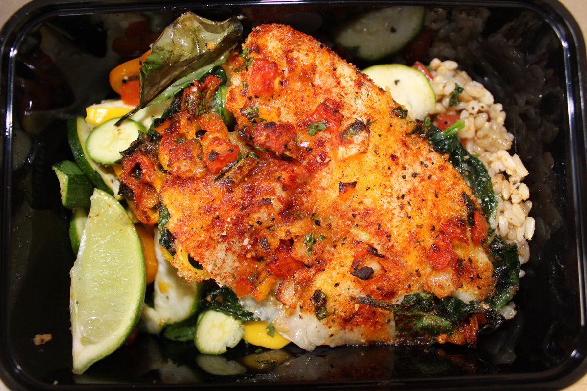 Check Out Our Sante Fe Tilapia with a Fiesta Veggie Blend and Pepper and Cilantro Brown Rice. Meals like this and more are exclusive to our meal packages. Check out our delicious meals at FitPrepMeals.com