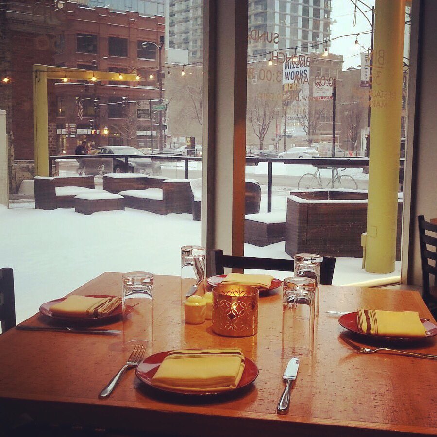 Coziest place to be today is inside, with a bottle of wine! Join us this evening and warm up with some vino. #chicagowinescene #bin36 #winemakesyouwarmer #chicagowinter #saturdaysareforwine #westloopdining #snowypatio #wineinwinter