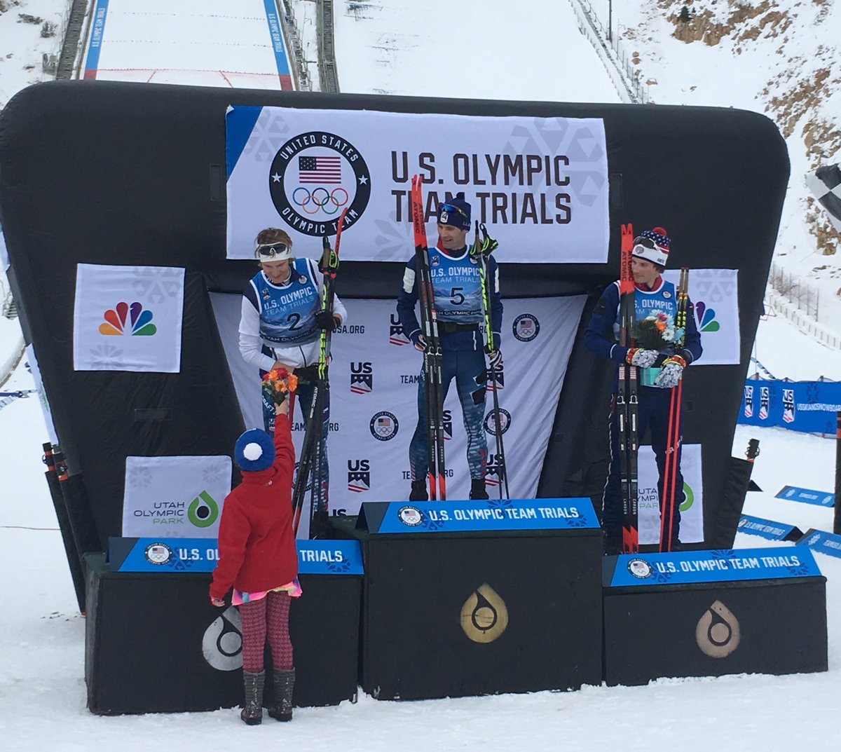 That’s a good looking podium!

🥇 <a href="/SkiFletch/">Bryan Fletcher</a> 
🥈 <a href="/skiloomis/">Adam Loomis</a> 
🥉 <a href="/LenBoomis/">Ben Loomis</a> 

#flytopyeongchang