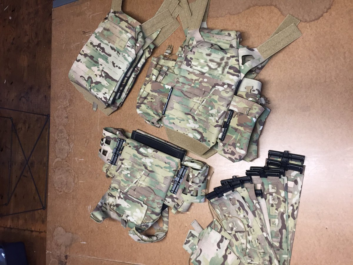 Stacks of laser cut plate carriers shipping this week. #multicam #lasercut #cordura #tacticalgear
