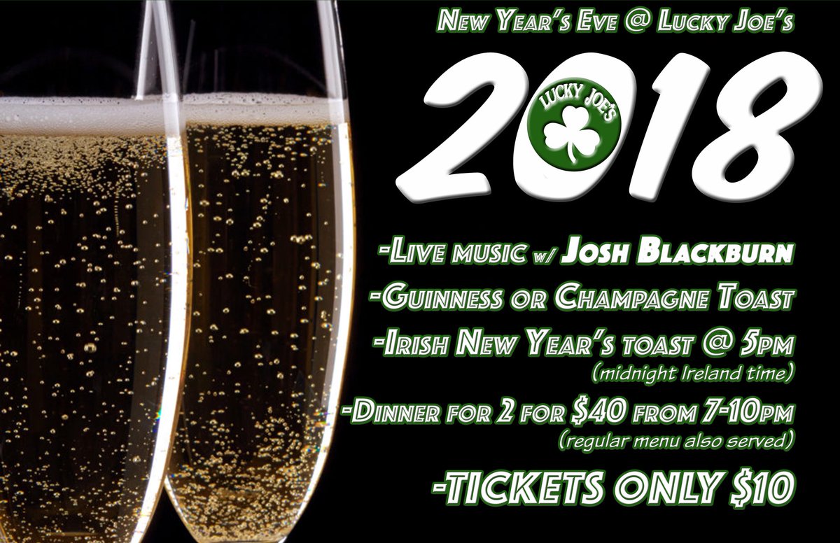 lucky_joes's tweet photo. Join us tomorrow evening for our NYE celebration. Tickets are only $10. #LMFJ #NYE2018 https://t.co/2KYZ52eNgo