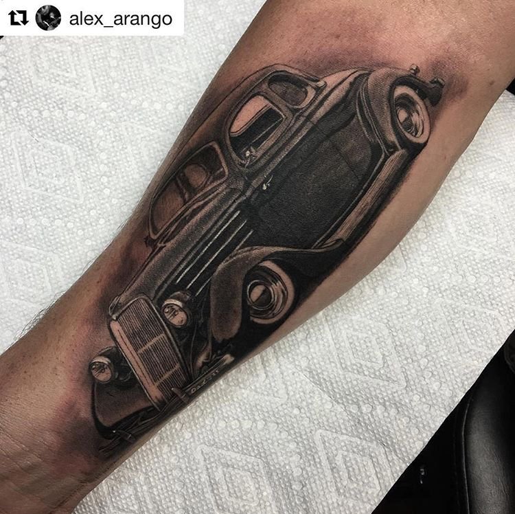 Dark Age Tattoo on X: "Black and grey realistic classic car tattoo by Alex Arango at Dark Age Tattoo Studio in Denton, TX (north of Dallas/ Fort Worth) #darkagetattoostudio #dentontx #dallas #dfw #