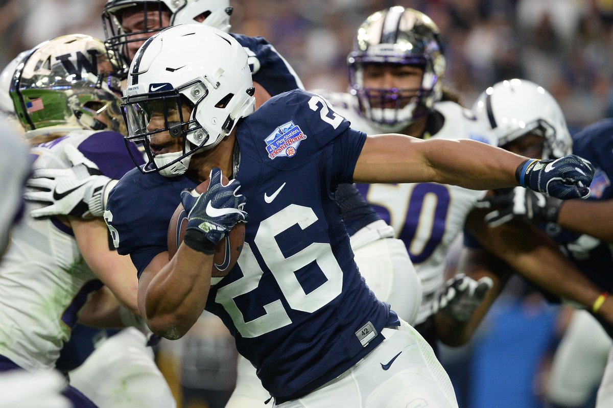 BleacherReport's tweet photo. Penn State rides an early lead to a 35-28 win over Washington in the Fiesta Bowl 

Saquon Barkley: 137 rushing yards, 2 TD https://t.co/wD39tnEyjt