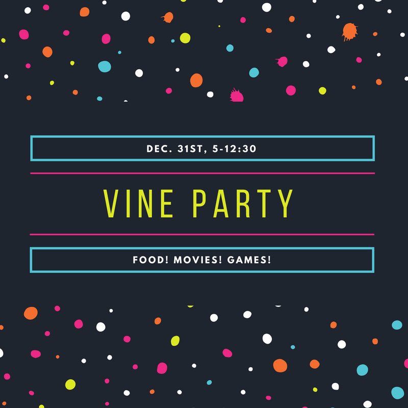 vine_students's tweet photo. Tomorrow! #vineparty #newyearseve https://t.co/IHGPPUlZ4H