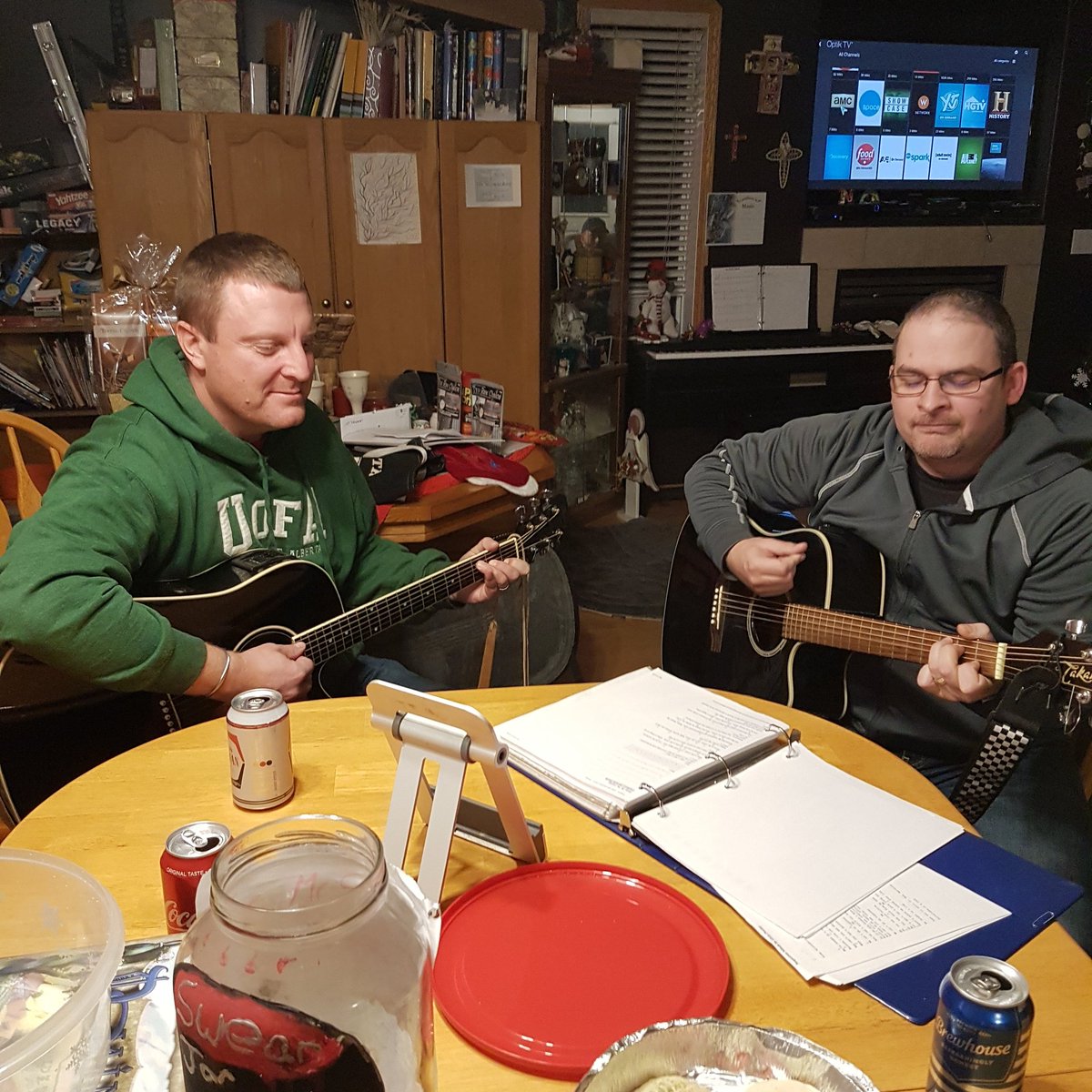 jamburc's tweet photo. My Brother Knights surprised me last night with a jamm session.  Thanks boys it was a blast!  #brothersforlife, #knightsofcolumbus, #truefriends https://t.co/rEzw0L7FGn