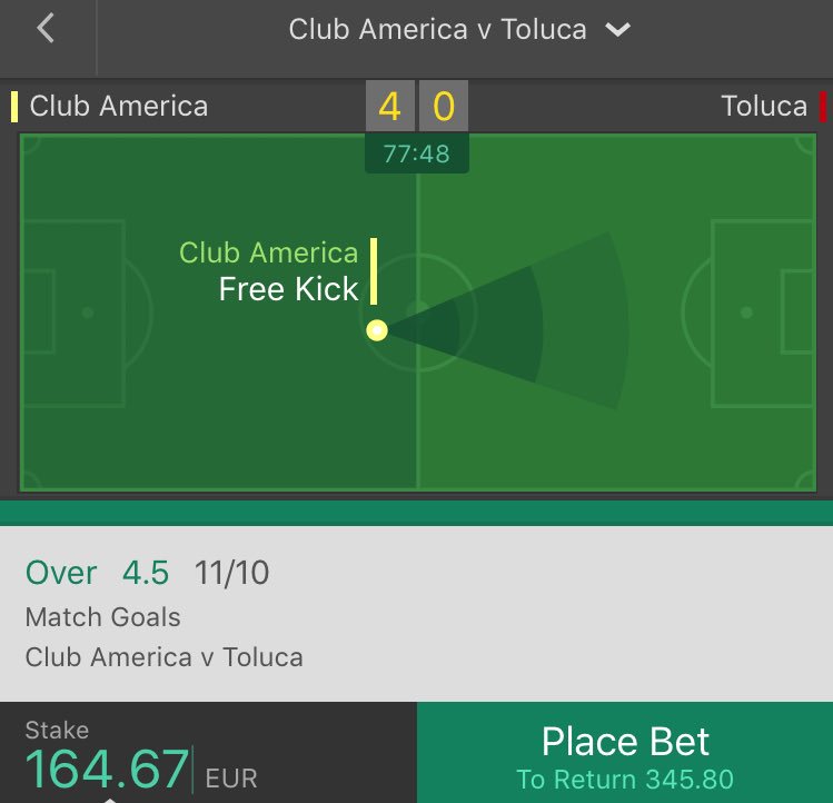 SuperTipsFooty's tweet image. 10£ - 1000£ CHALLENGE! 

BET 4
MATCH: Club America - Toluca
TIP: Over 4.5 Goals (FULLTIME)
BET: 124.67£ WIN: 345.80

🔥💰