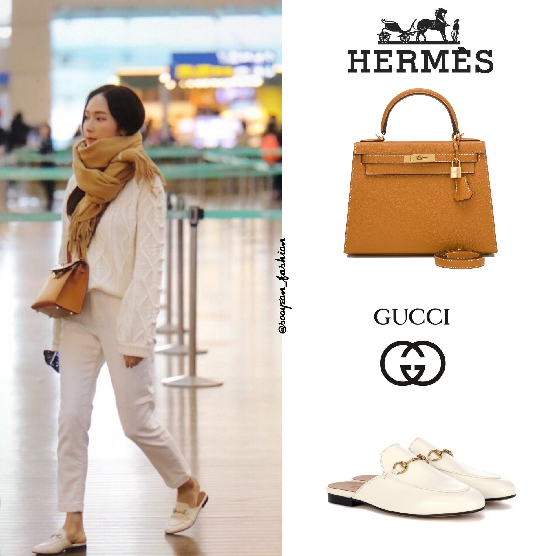 jsy fashion on X: 160627 Haneda Airport HERMES: Kelly 35 Bag Gold Hardware  (Blue Lin), $19.500  #JessicaJung  #JessicaInWonderland  / X