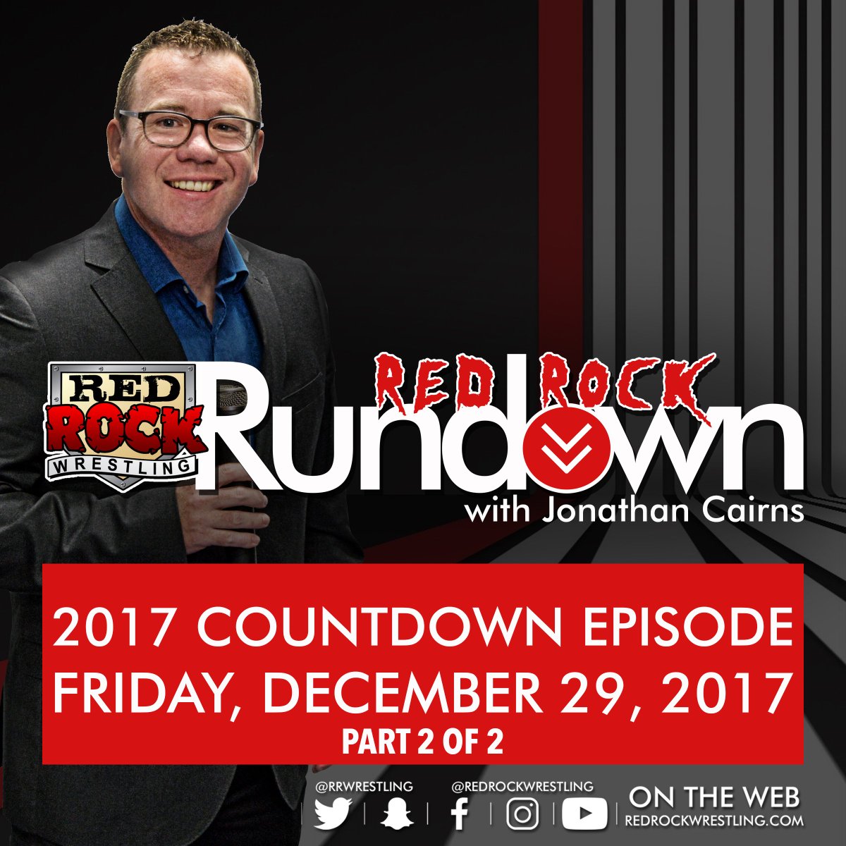 RRWrestling's tweet photo. The "2017 Countdown Episodes" of Red Rock Rundown with Jonathan Cairns are now live!

PART 1 | https://t.co/IetHwW00U7

PART 2 | https://t.co/rUpjhYZXiF

We want to hear from you, what was your favourite Red Rock Wrestling moment from 2017??? https://t.co/Qfkzb5JGHH