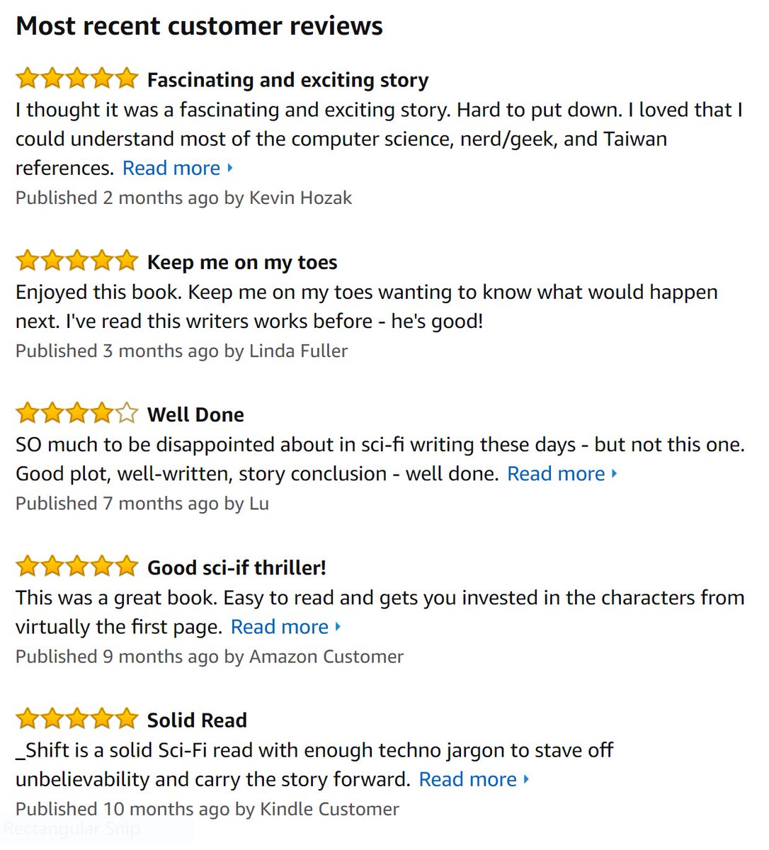 BrianQWebb's tweet photo. #99cents HOLIDAY SALE!

"Fascinating and Exciting Story" 5🌟
"Keep me on my toes" 5🌟
"Well Done" 4🌟
"Good sci-fi thriller" 5🌟
"Solid Read" 5🌟

Read _Shift now. https://t.co/sj1eRy0yHf

#sciencefiction #bookworm #scifibooks #thriller #indieauthor #99c #kindledeals #Kindlebook https://t.co/gduBlcUBDN