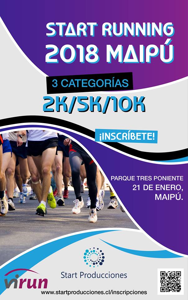 RevistaRun4Life's tweet image. El 21 de enero vuelven las corridas a Santiago con #StartRunningMaipú, que ofrece rutas de 2, 5 y 10 km. Más info e inscripciones en startproducciones.cl