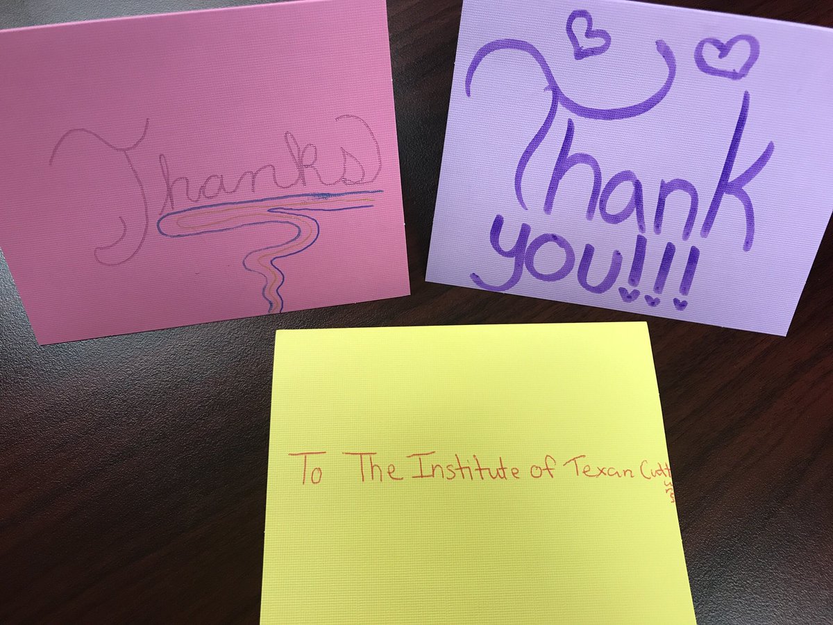 TexanCultures's tweet photo. From ITC and the Education and Interpretation dept. We want to thank all of the schools, teachers, educators that have come to ITC for field trips, checked out our #travelingtrunks /#texkits & also many thanks to all the kids that have written us #thankyou letters! #education https://t.co/XoQd0vPDHP