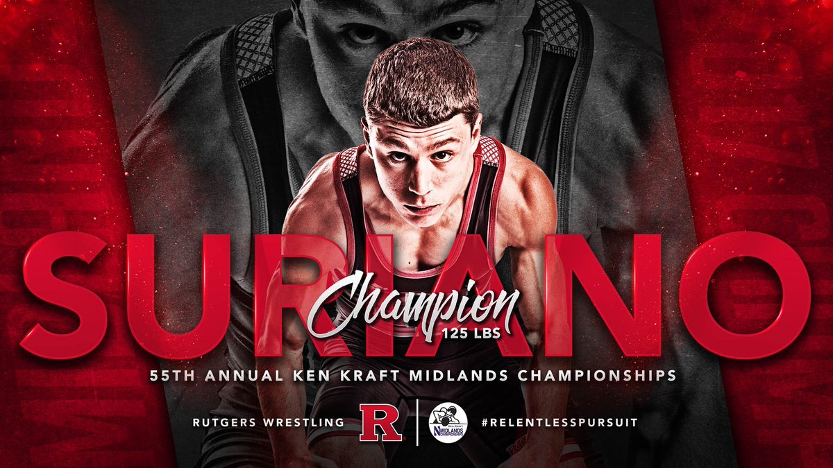 BOOM! No 1 seed Nick Suriano defeats No. 3 seed Ronnie Bresser (Oregon State), 2-1, to become first Midlands Champion in #RUWR history!

#RelentlessPursuit | #Midlands55