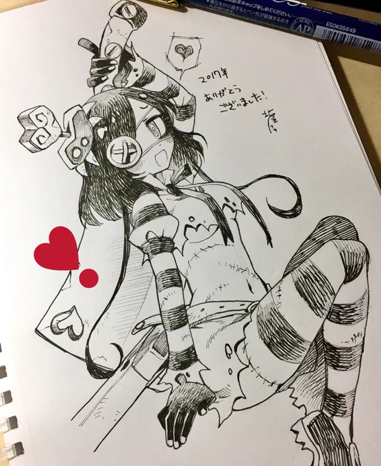 描き納め!2017年お世話になりました。12月から連載始まりましたゾンビ下乳娘…もといゾンヴィガーナ共々来年もよろしくお願いします。 