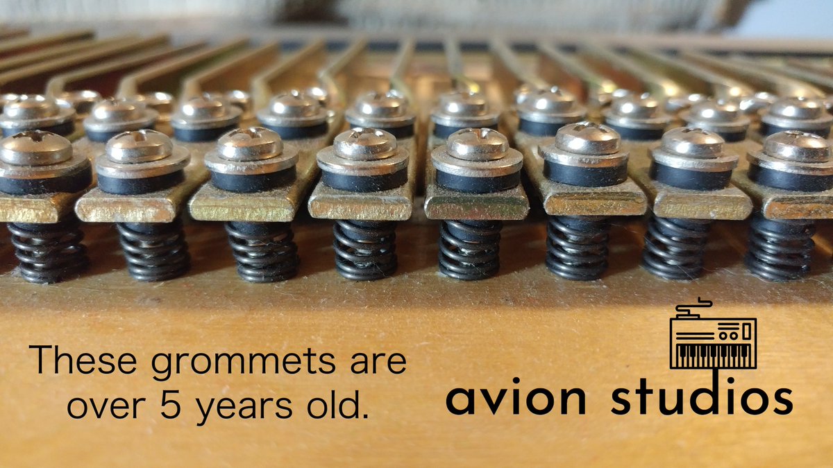 Avion_Studios's tweet image. Grommets are boring. We get it. But we designed and started installing these over 5 years ago and look how well they've held up! #premiumparts #quality #vintage #restoration #fender #rhodes #keyboard #allpartsmatter