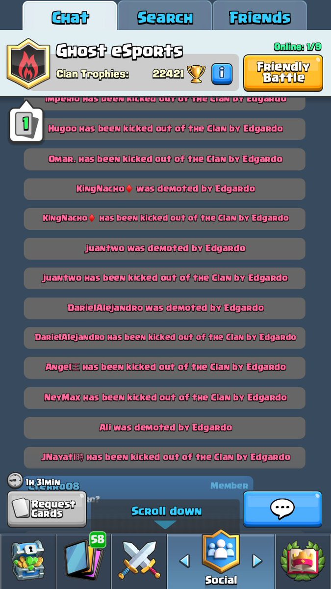 OpYou_CR's tweet photo. Cuando la gente es infeliz, ¡es infeliz!

No importa la adversidad, nos reconstruiremos mejor y más fuertes. 

No contentos con robar una cuenta, le hacen esto al clan, que desonra en la gente de verdad, maldito sea el responsable. https://t.co/O6lyxuYUIH