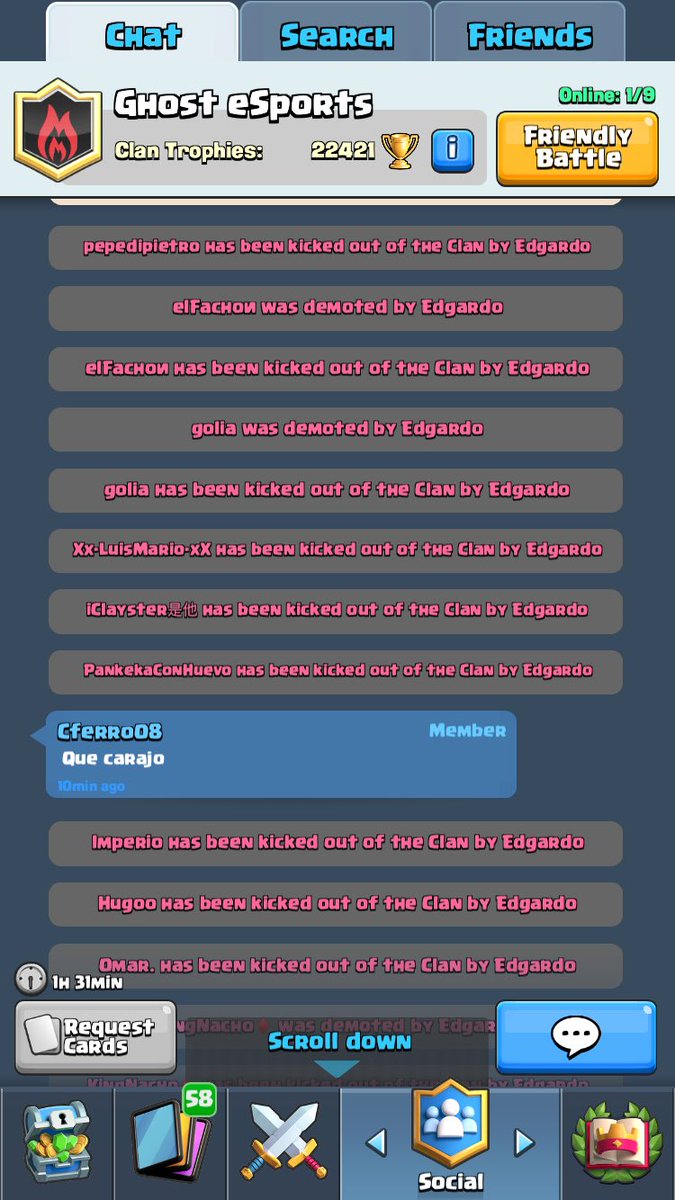 OpYou_CR's tweet photo. Cuando la gente es infeliz, ¡es infeliz!

No importa la adversidad, nos reconstruiremos mejor y más fuertes. 

No contentos con robar una cuenta, le hacen esto al clan, que desonra en la gente de verdad, maldito sea el responsable. https://t.co/O6lyxuYUIH