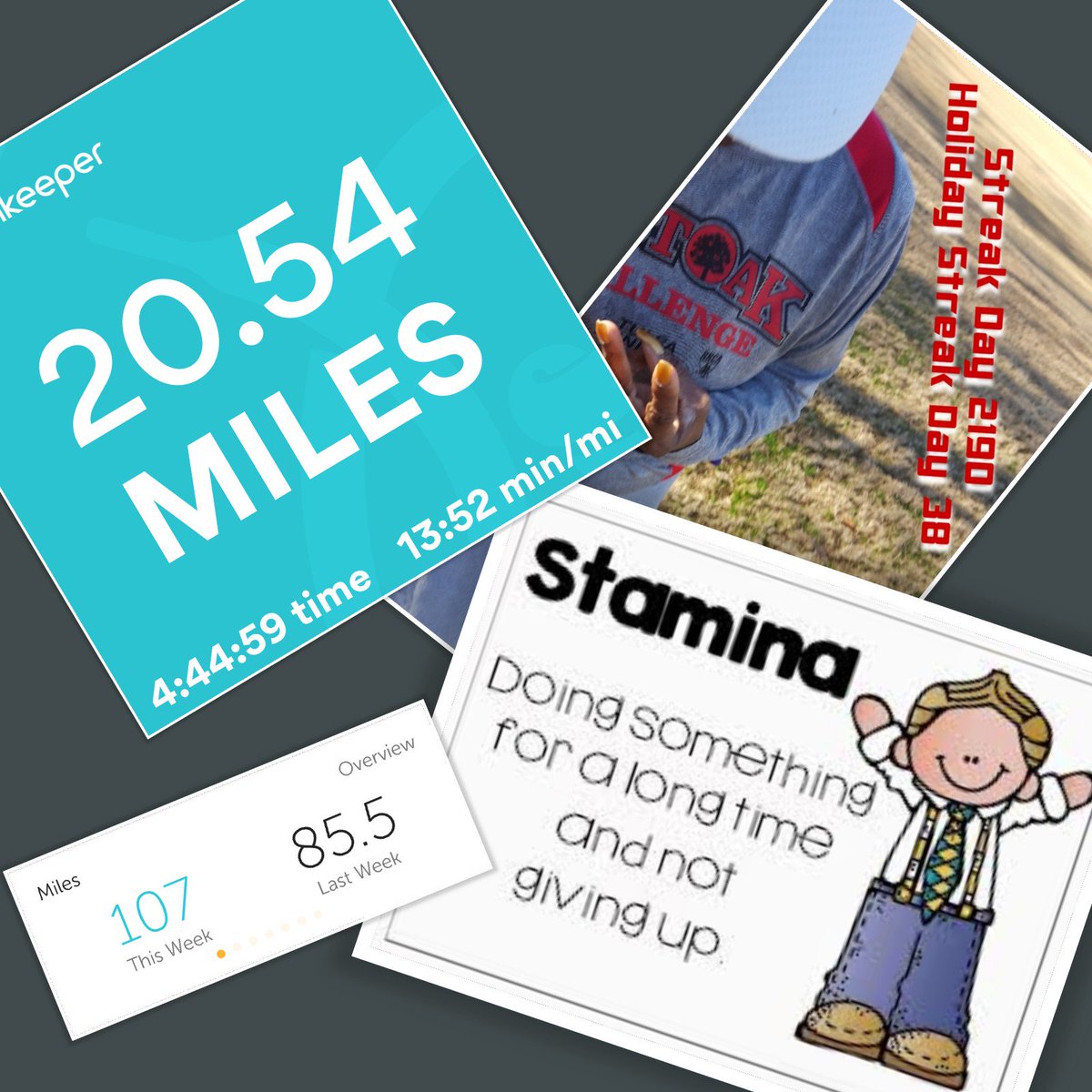 DrMarilynPhD's tweet photo. #Streak Day 2190
#holidaystreakers2017 Streak Day 38
#runtheyear2017 #YTD 2955.78 miles
#stamina #surprisesurprise
#mylongestrun #ilovetorun #solorunner #runhappy #mastersrunning #brookswomen #brooksrunning #runkeeper #runtheedge #philippians413 ๐ #isaiah4031 #hebrew12 #james12 https://t.co/DoIkUhKjQA
