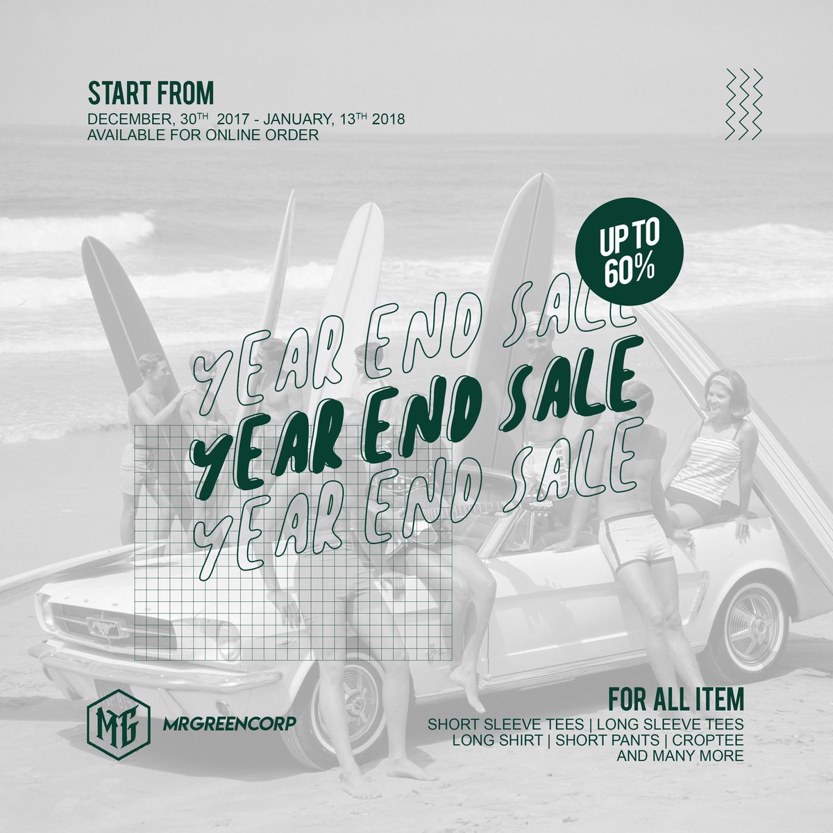 MRGREENCORP YEAR END SALE is going on! // Available on limited stock! Grab it fast!
-
.:. More info &amp; inquiries .:.
LINE@ : @TRC1858X
WhatsApp : +62 81215554105