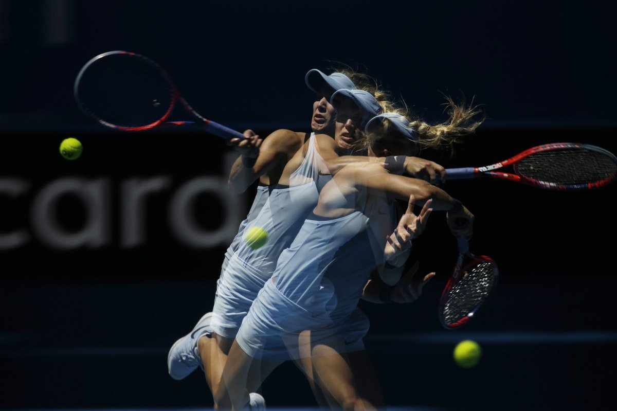 MediaManAndy's tweet photo. Eugenie Bouchard in action of day 2 at @hopmancup at @PerthArena @commnewsgroup @Perth_Today @WS_Weekly @Guardian_Ex @EugenieBFans https://t.co/pgUj5KqaCl