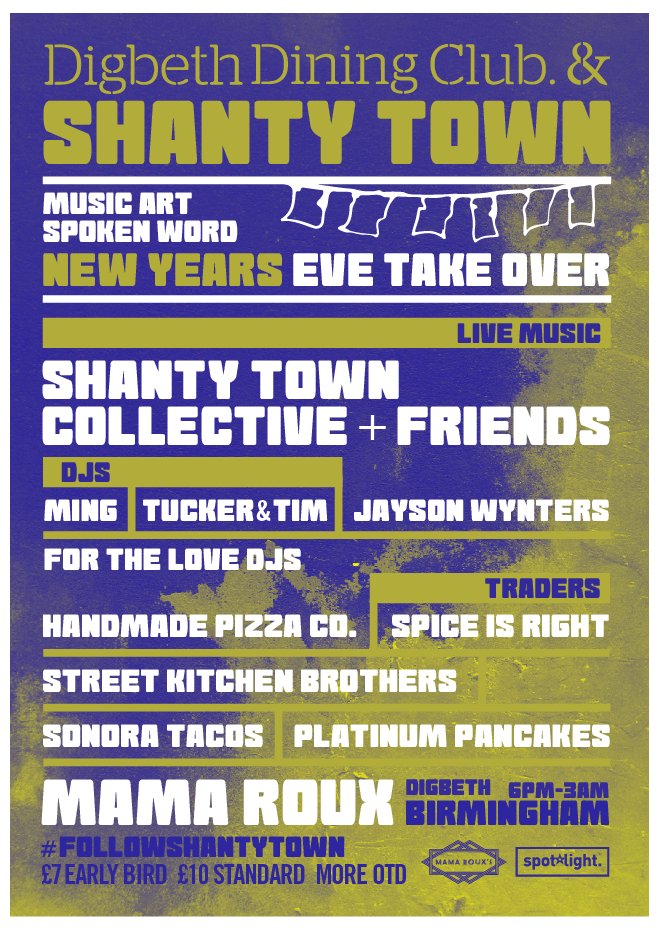 Mama Roux's (@mamarouxsbham) on Twitter photo 💥💥💥NYE AT MAMA ROUX'S💥💥💥
<a href="/DigbethDiner/">Digbeth Dining Club</a> team up with <a href="/followshantytwn/">followshantytown</a> tonight to bring in 2018 with an evening of live music, live art and DJ sets!! Ft @tehillahhenry <a href="/AlishaKadir/">alisha</a> <a href="/followBEARmusic/">BEARmusic</a> and more!
Doors 6pm, make sure to grab a ticket! bit.ly/2o5t2nh 💥💥💥NYE AT MAMA ROUX'S💥💥💥
<a href="/DigbethDiner/">Digbeth Dining Club</a> team up with <a href="/followshantytwn/">followshantytown</a> tonight to bring in 2018 with an evening of live music, live art and DJ sets!! Ft @tehillahhenry <a href="/AlishaKadir/">alisha</a> <a href="/followBEARmusic/">BEARmusic</a> and more!
Doors 6pm, make sure to grab a ticket! bit.ly/2o5t2nh