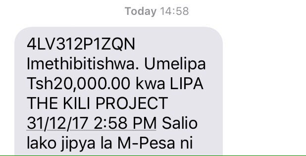 @KennedyMmari @thekiliproject @LelloMmassy @salim_alkhasas @MarekaMalili @DrMabula @NabilTanzania1 @Semkae @ridhiwankikwete @Mbobezi @isaya_lameck @KakuruF @kenanyjohn Challenge Accepted! Nimenunua Miti 20 #TujePamoja #Trees4Kilimanjaro