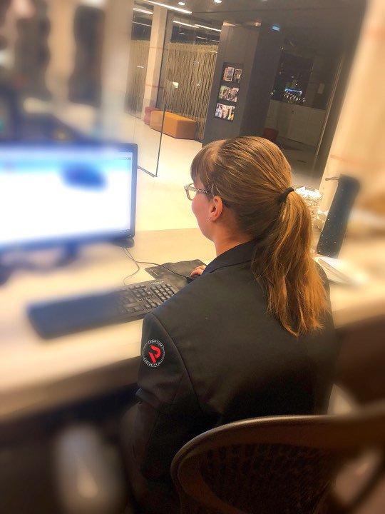 ReactionSec's tweet photo. Our receptionists are also working hard on days like this. Our receptionists all have a security background to be able to doubletask between receptionist and security guard. #receptionist #secretary #reactionsecurity #security #branding #entrepeneur #business #socialmedia https://t.co/CzABImxQga