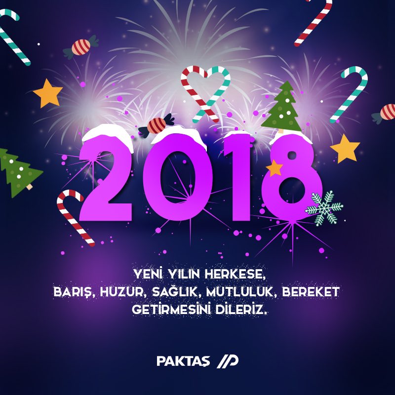 Yeni yılın herkese barış, huzur, sağlık, mutluluk, bereket getirmesini dileriz. #MutluYıllar #YeniYıldanDileğim #Yeniyıl2018 #Hoşgeldin2018 #HappyNewYear2018