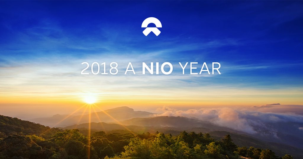 NIOGlobal's tweet photo. Wishing you a joyful 2018 from all of us at NIO! 🎈🍾🍾🎉
#BlueSkyComing https://t.co/zo5SveHjXl