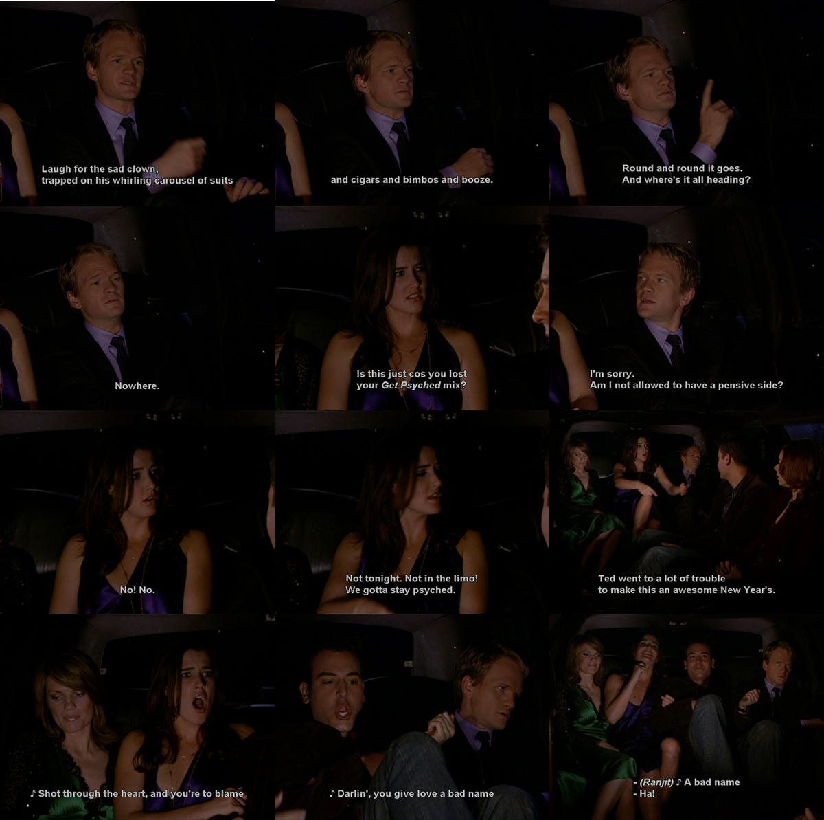 tvshowquote1's tweet photo. #Barney: trapped on his whirling carousel of suits &amp; cigars &amp; bimbos &amp; booze. Round &amp; round it goes. &amp; where’s it all heading? Nowhere.
#Robin: Is this just cos you lost your “#GetPsychedMix"?
B: I’m sorry. Am I not allowed to have a pensive side? #HIMYM #howimetyourmother #NYE https://t.co/zyVCzmgYYx