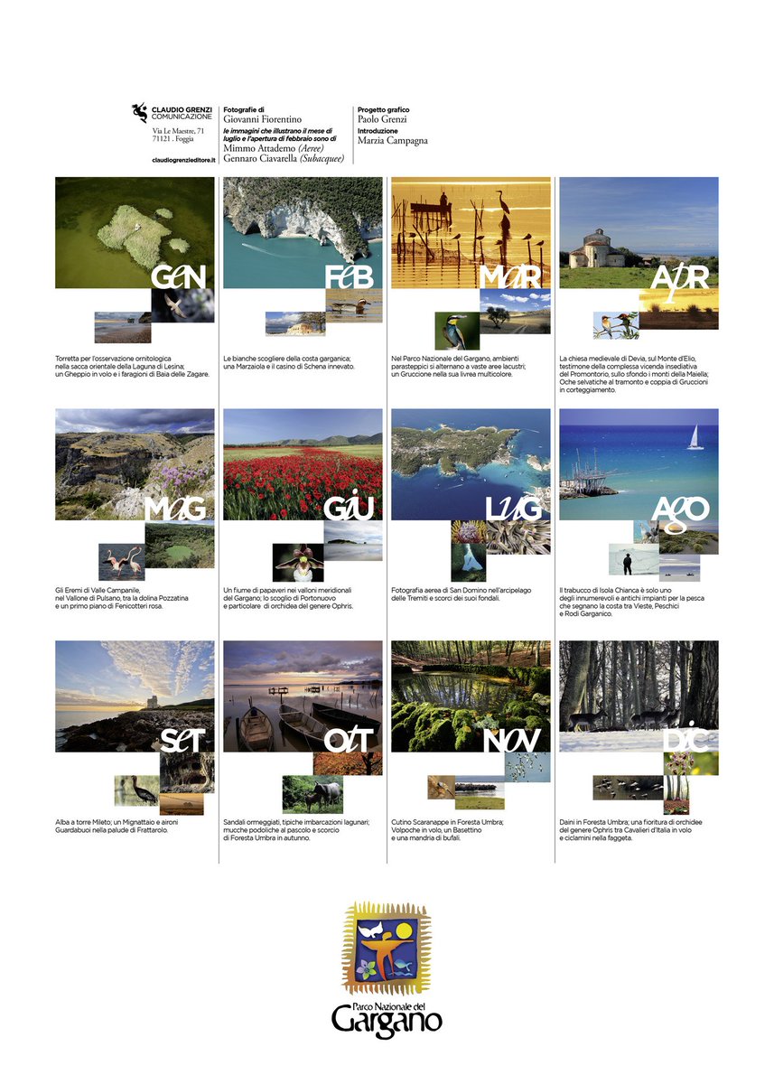 ParcoGargano's tweet photo. Con il #calendario2018 auguriamo a tutti buon anno nel nostro Parco e buon Gargano in 365 giorni.  
https://t.co/dXuTo9GNp1 https://t.co/5pHyMBXq2f