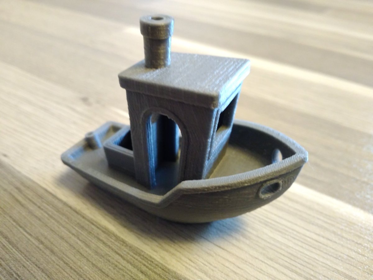 JostPoettner's tweet photo. Finally found the time to finish my own I3 Clone. Thanks @toms3dp, wouldn't have turned out so well without #3DSenpai. Still some minor stepper artifacts, over-extrusion and feature echos to work on though. #3dprinting https://t.co/1MQdZuupzg