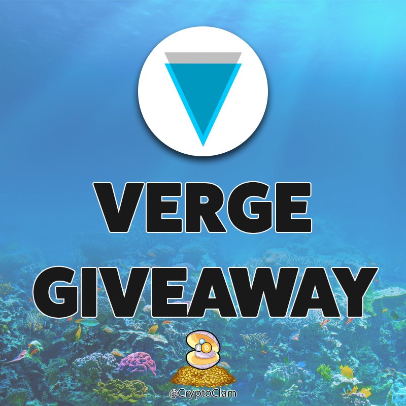 CryptoClam's tweet photo. 3500 VERGE GIVEAWAY!  On Jan 7th 13:00 I will be giving one lucky person 3500 XVG. Follow and retweet for a chance to win! $xp $bco $zny $xvg $neo $rdd $eth $btc $sia $doge #bitcoin #verge #siacoin #crypto #giveaway https://t.co/9anN9XVJAB