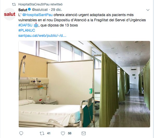 Espemartn7's tweet photo. @RaquelGayarre @rosa_tomas .@HospitalSantPau Barcelona sábado 30/12/17 :180 pacientes en URGENCIAS pendientes en boxes y pasillos para 17 profesionales. Haz la media!Está claro que esto se queda "corto": https://t.co/k5NtKNGuNp