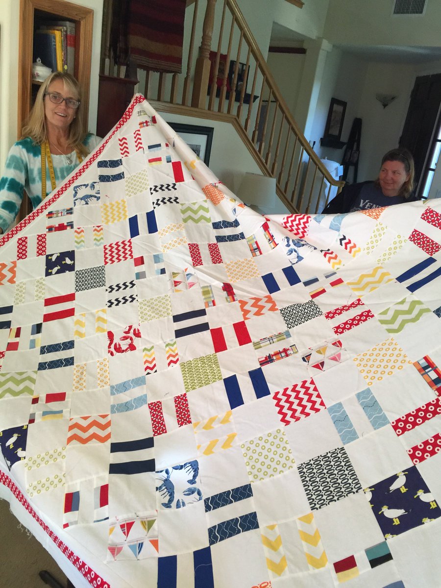 First Cutting Party for the Thomas Fire Quilt Project. Cutting squares, sewing blocks, quilting on the long arm and having a great (and exhausting) day.