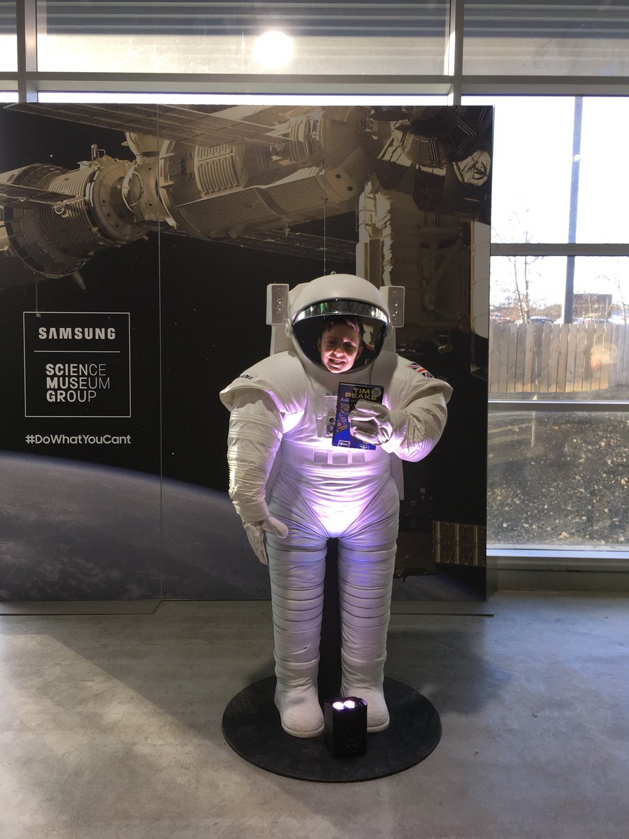 EmmaBrennan87's tweet photo. Visiting @astro_timpeake spacecraft @LocomotionSHD he’s even brought his signed book along! 👨‍🚀 #happyastroboy https://t.co/04ti9Jh0H4